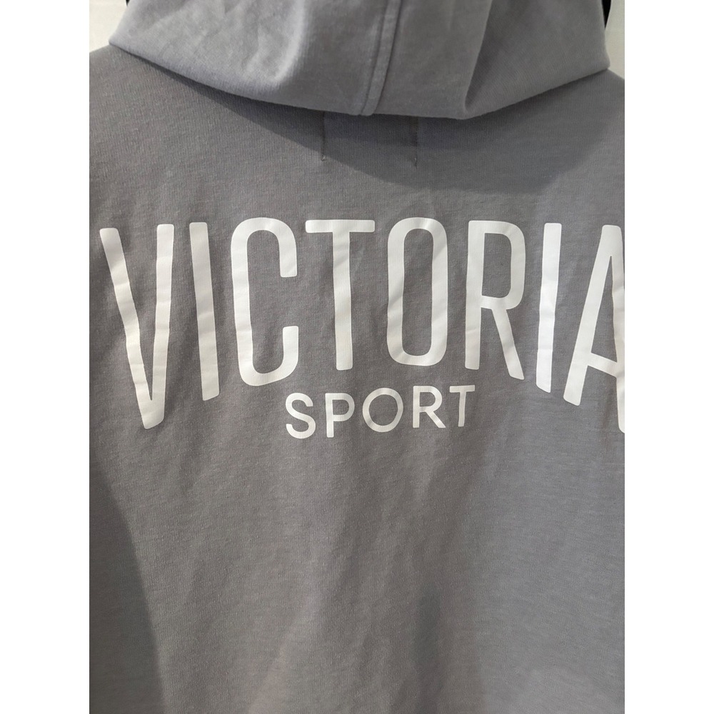 Victoria Sport‎ Gray Full Zip Hoodie Sweatshirt Womens Size L Pockets - Picture 4 of 5